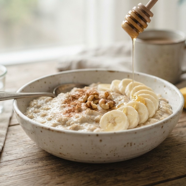Havermoutpap met honing en banaan recept
