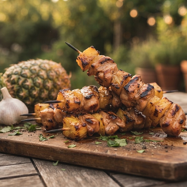 Hawaï spiezen voor de BBQ recept