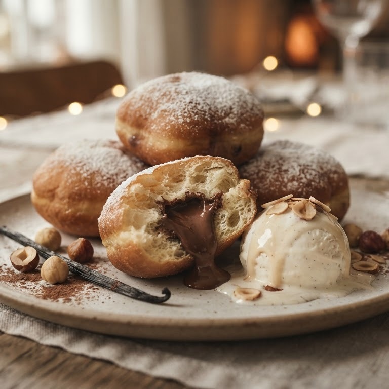 Hazelnootpastabeignets met likeur recept