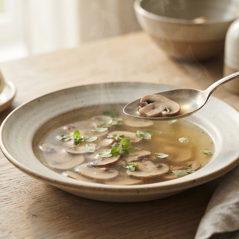 Heldere champignonsoep recept