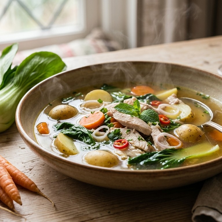 Heldere maaltijdsoep met kalkoen recept