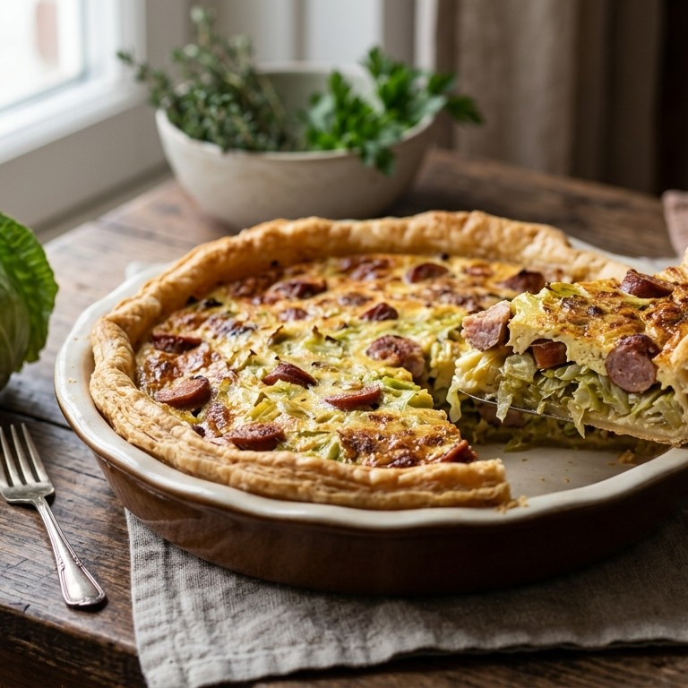 Heleens kooltaart met worst recept