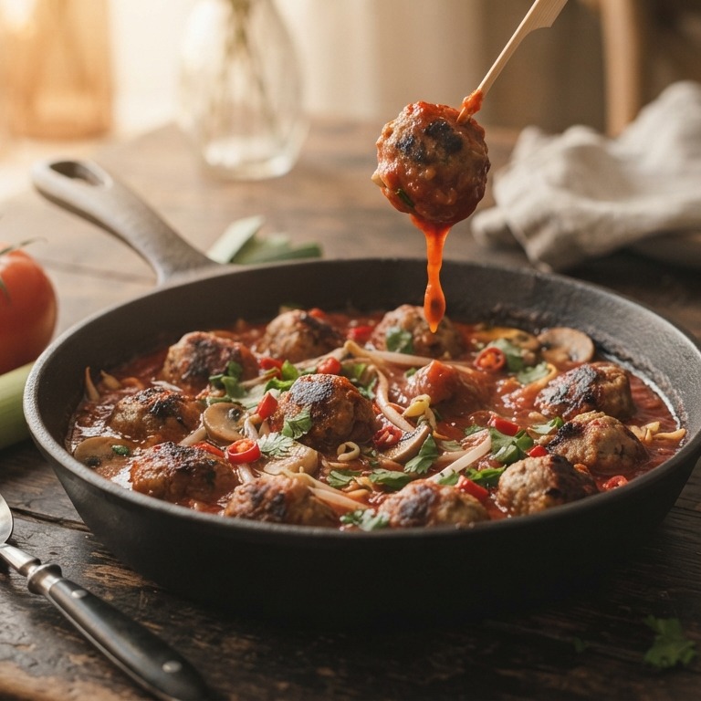 Hete gehaktballetjes in tomatensaus recept