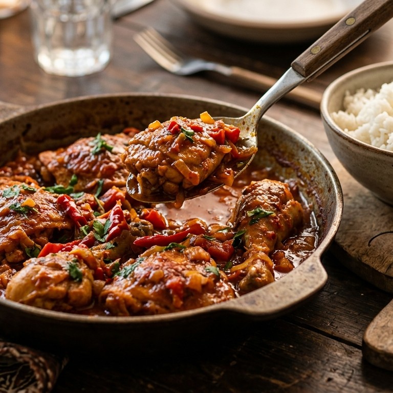 Hete kip (stofoe foeroe) recept