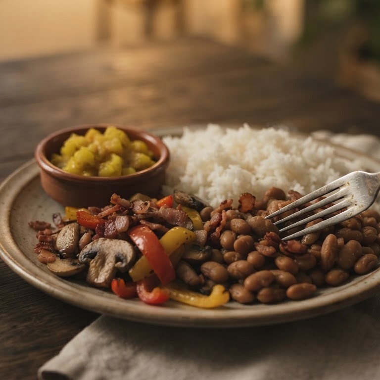Hollandse rijsttafel met bruine bonen en spek recept