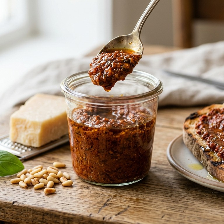 Huisgemaakte rode pesto recept