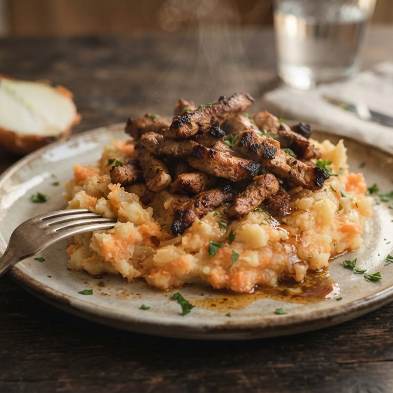 Hutspot met shoarmavlees recept