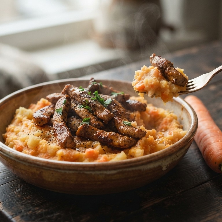 Hutspot met varkensreepjes uit de wok recept