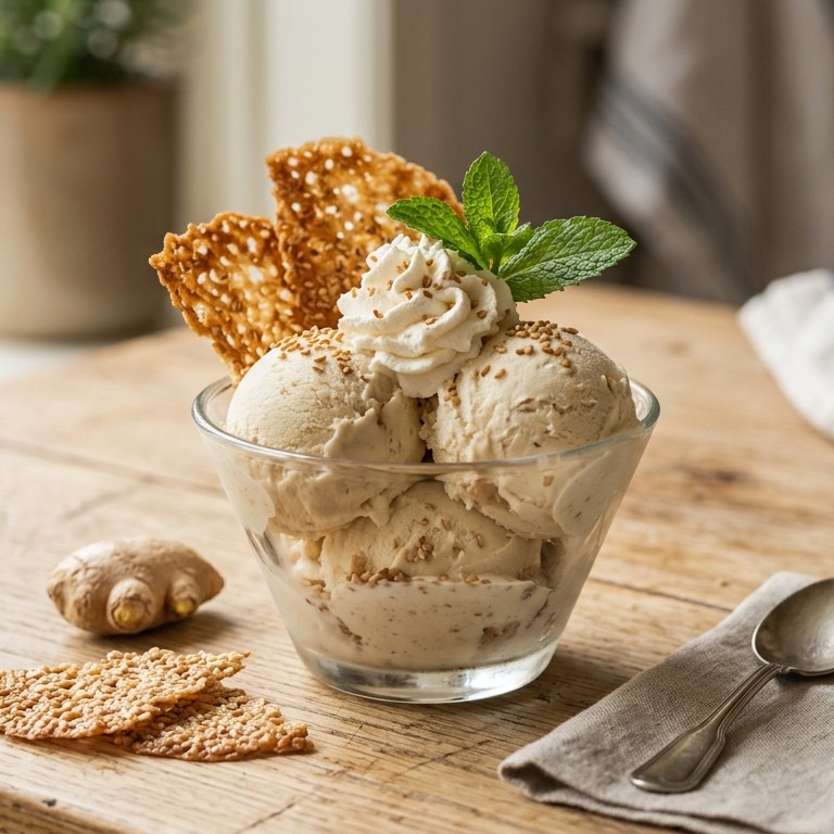 IJs met sesamwafeltjes recept