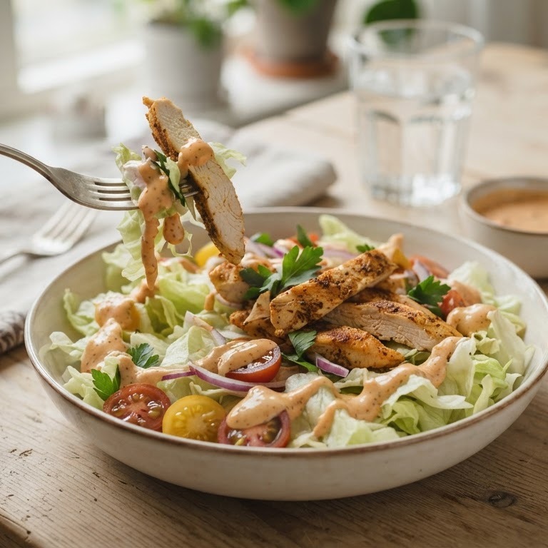 IJsbergsalade met kipfilet recept
