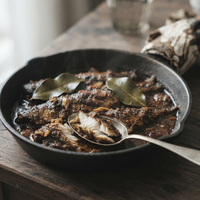 Ikan Bakar (gestoofde gekruide bokking) recept