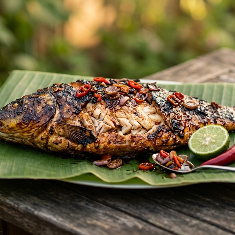 Ikan bakker ketjap (geroosterde vis in ketap saus) recept