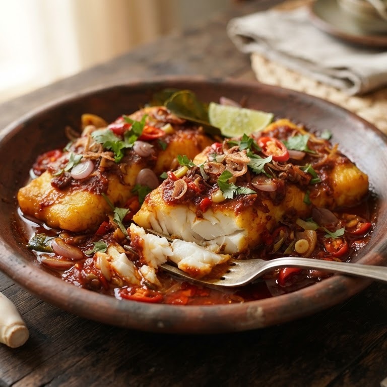 Ikan Boemboe Bali (stevig gekruide kabeljauw) recept