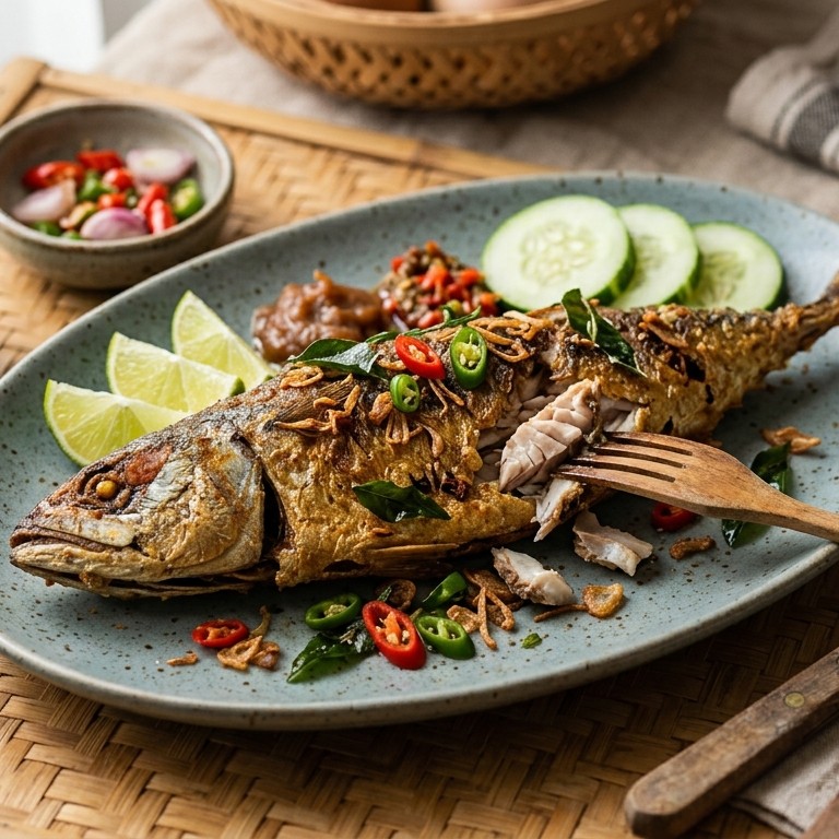 Ikan goreng assem-garam (licht gekruide en gefituurde makreel) recept