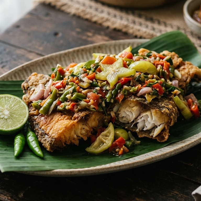 Ikan Lele Goreng (gebakken zeewolf in kruiden) recept