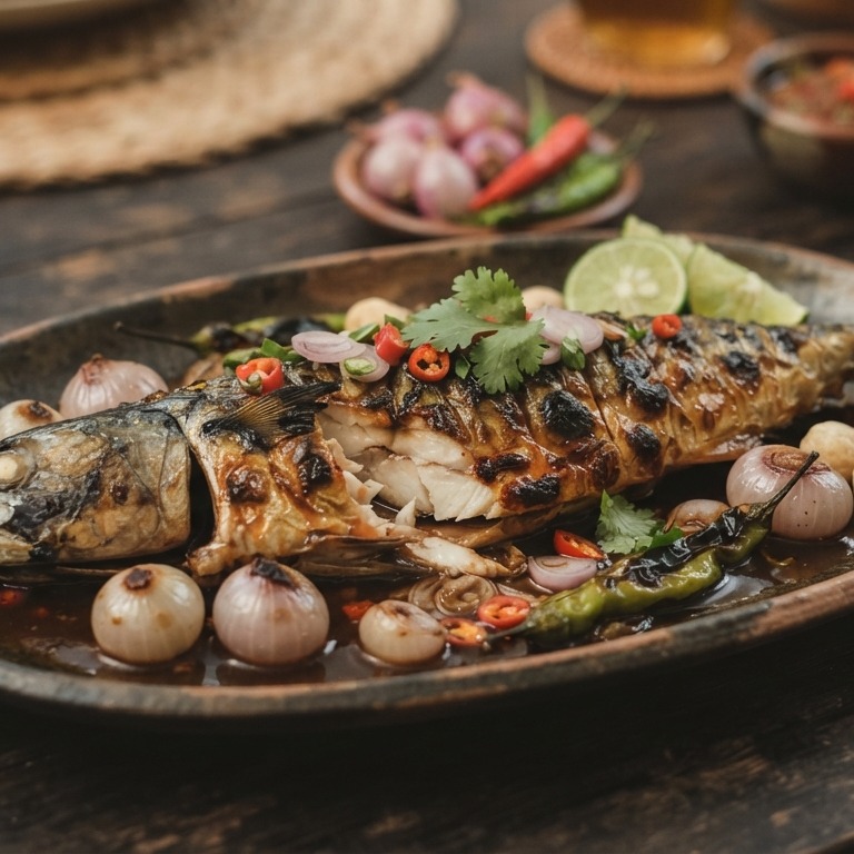 Ikan Panggang Dibumbui Dengan Manis Dan Assam (makreel in zoet zure saus) recept