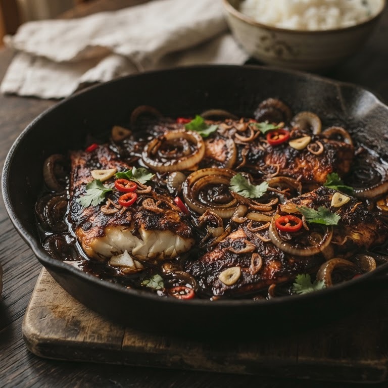 Ikan Smoor Djawa (pittig gekruide gebakken rode poon) recept
