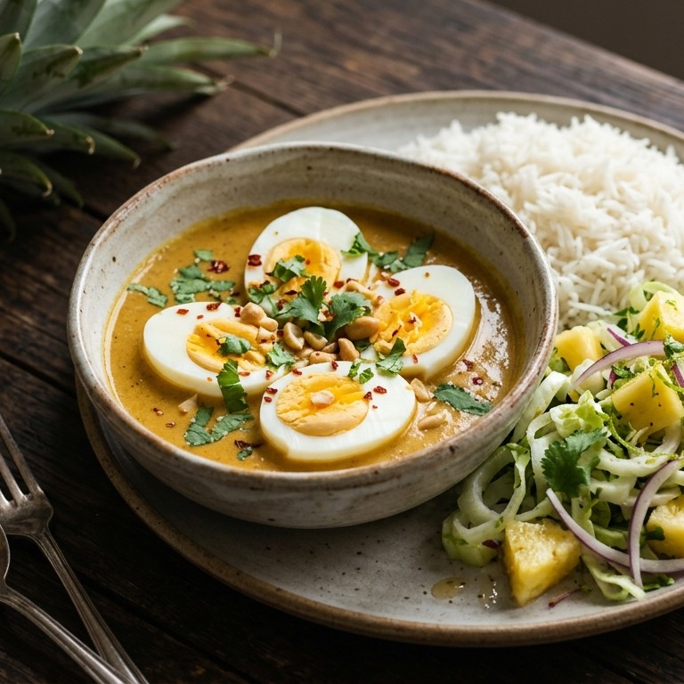 Indiase eieren met paksoi en ananassalade recept