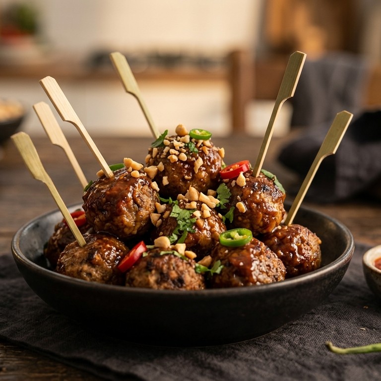Indische gehaktballetjes met zoete saus recept