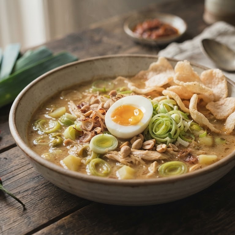 Indische pindasoep met prei recept