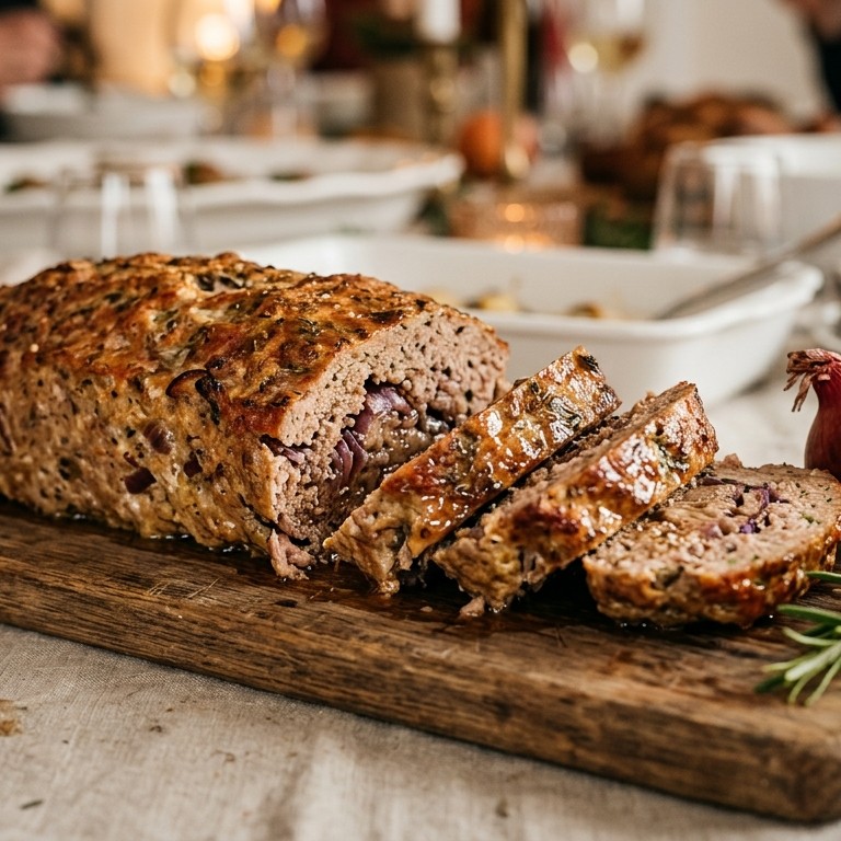 Italiaans gehaktbrood met rode ui voor buffet recept