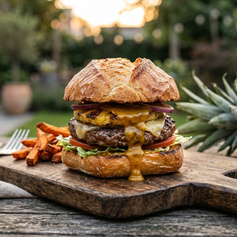 Italiaanse bol met exotische hamburger recept
