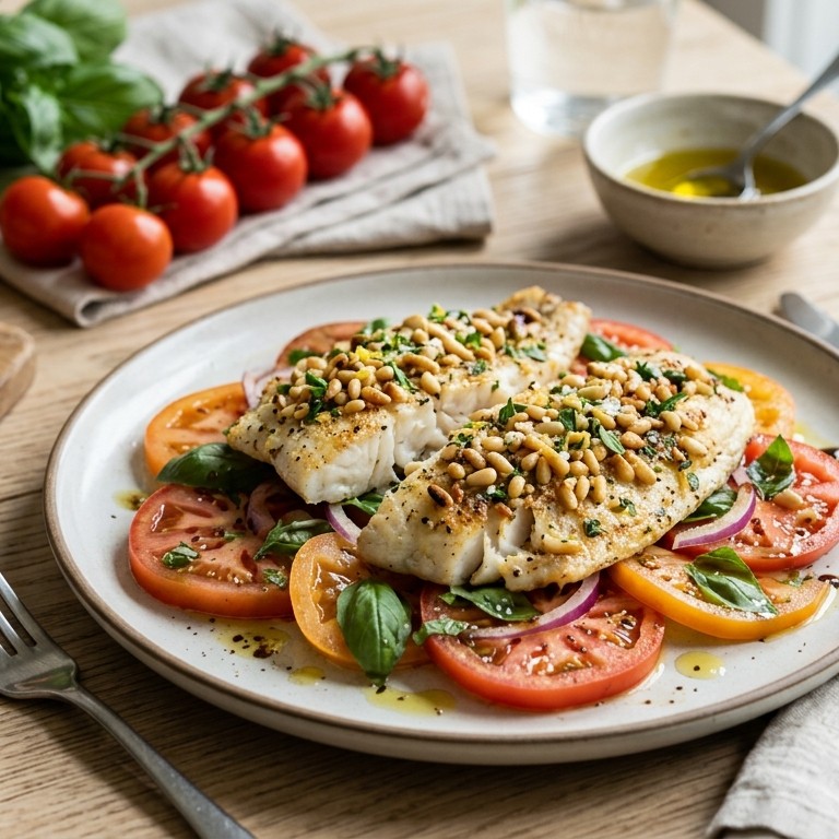 Italiaanse gegrilde tilapia op tomatensalade recept
