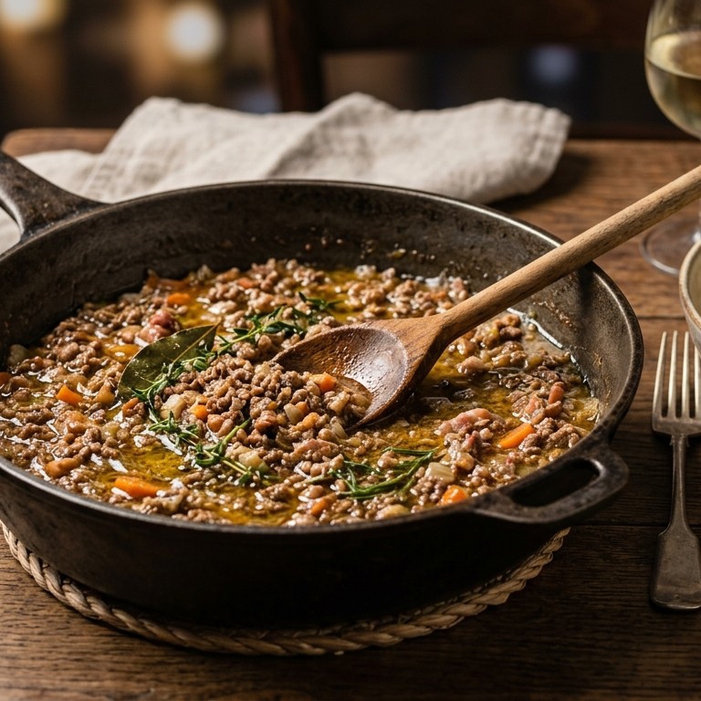Italiaanse gehaktsaus met witte wijn recept