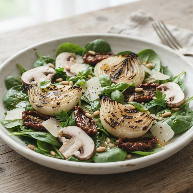 Italiaanse salade met gegrilde zoete ui recept