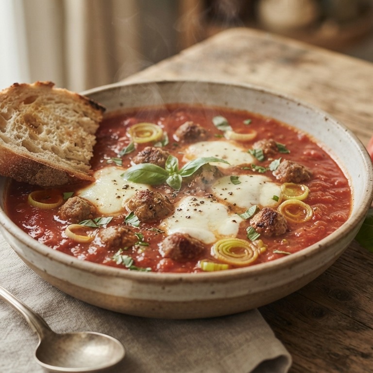 Italiaanse tomatensoep met gehakt recept