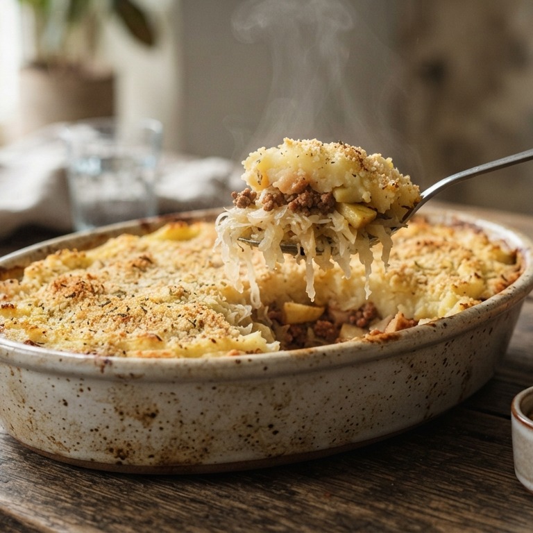 Jachtschotel met zuurkool en appel recept