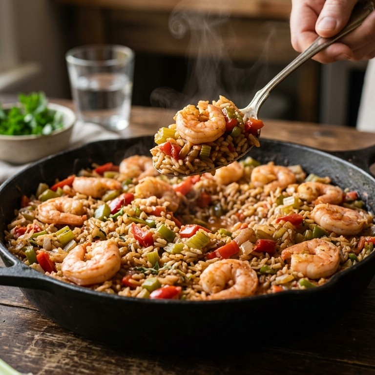 Jambalaya met garnalen recept