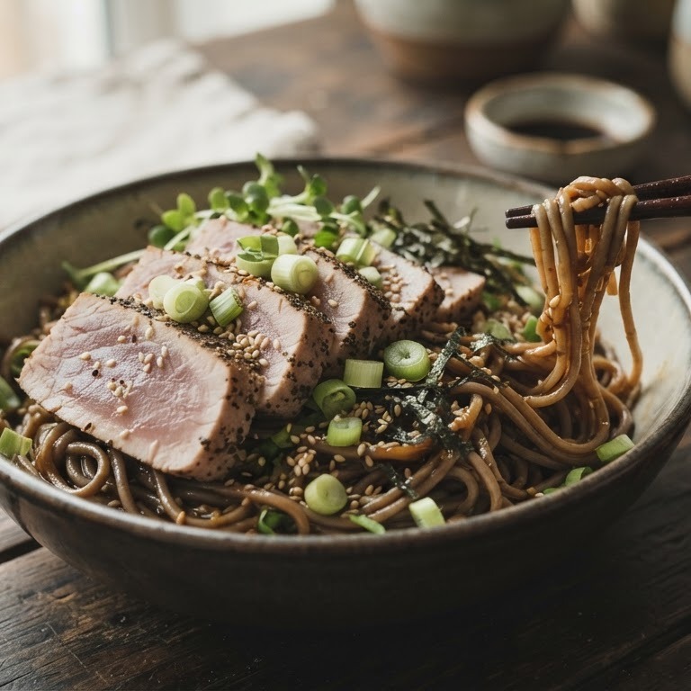 Japanse tonijn met noedels recept