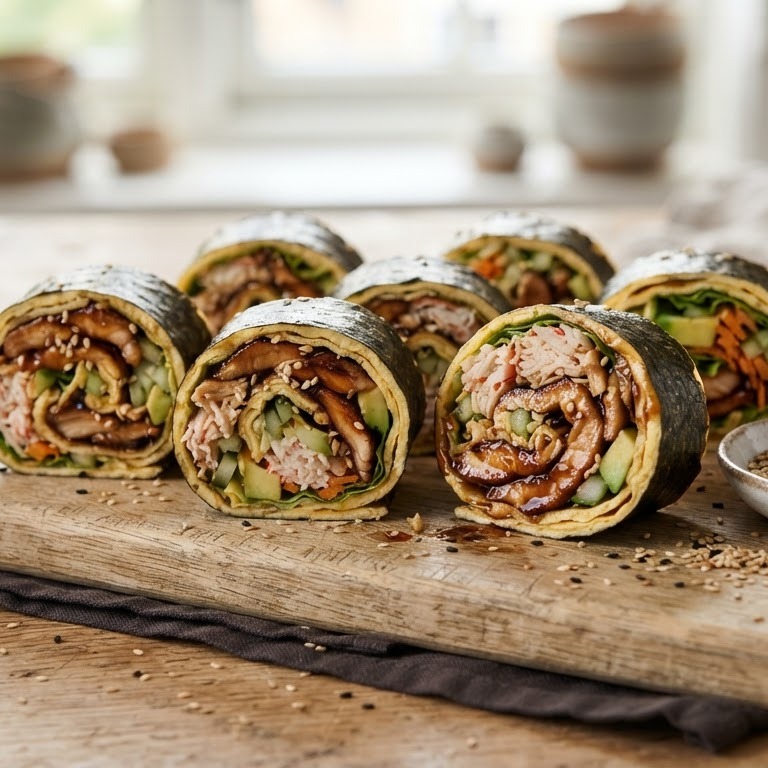 Japanse wrap met kip en krabsticks recept