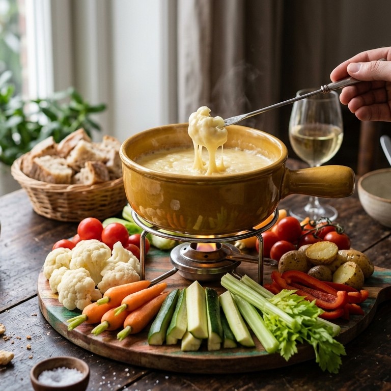 Kaasfondue met groenten recept