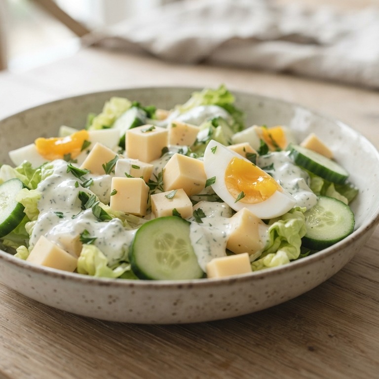 Kaassalade met komkommer recept