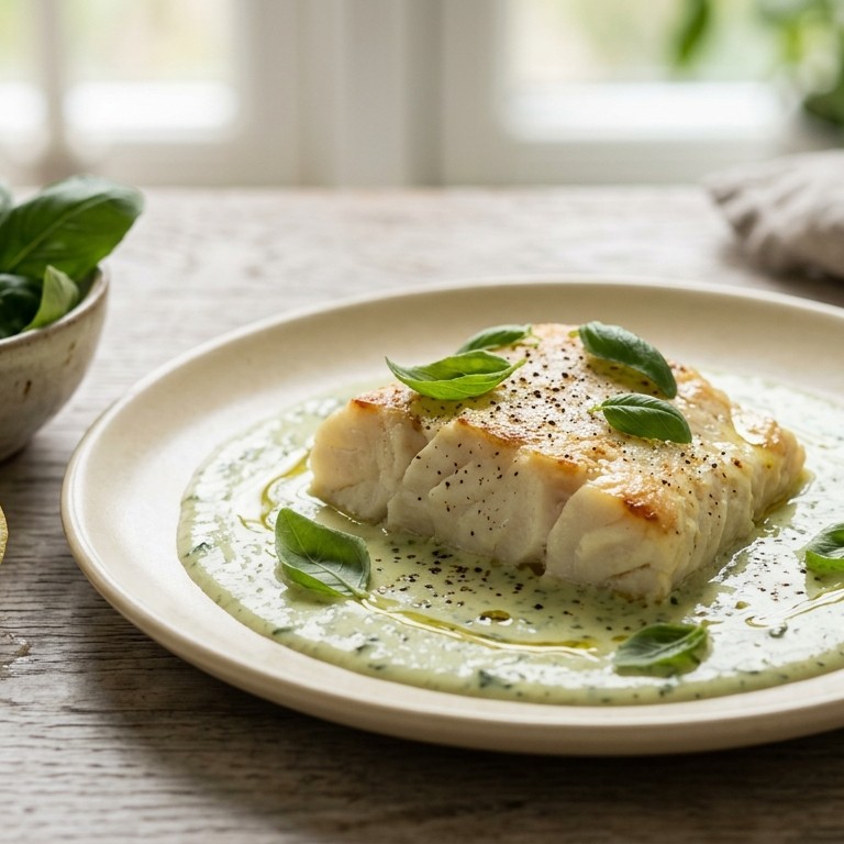 Kabeljauw in basilicumsaus recept