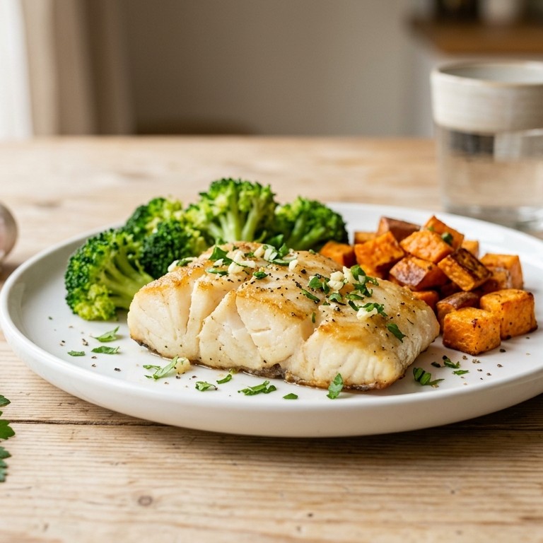 Kabeljauw met brocolli en bataat recept