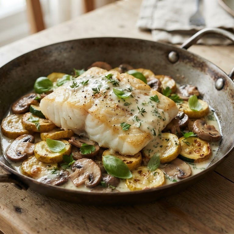 Kabeljauw met courgette recept