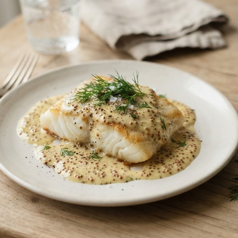 Kabeljauw met mosterdsaus recept