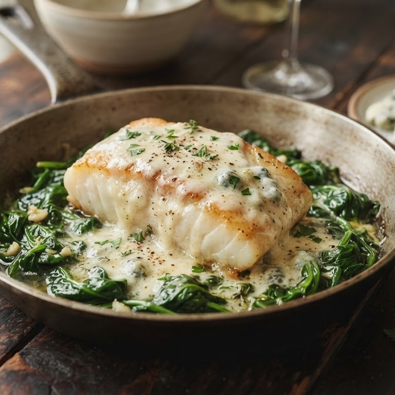 Kabeljauw met spinazie en gorgonzola recept