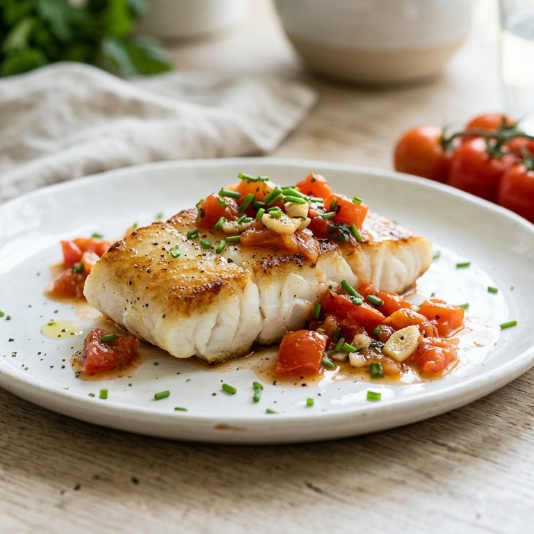Kabeljauw met tomatendressing recept