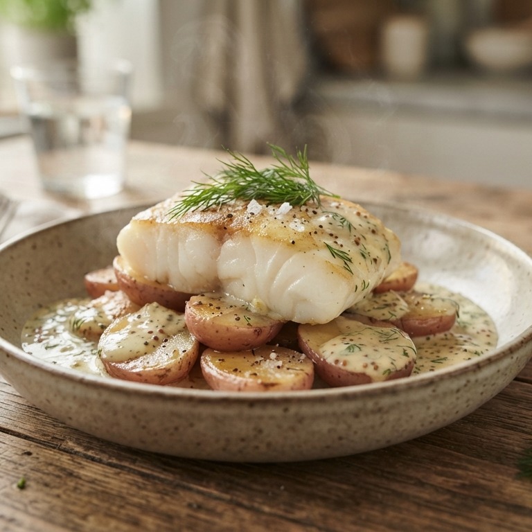 Kabeljauw op roseval aardappel recept