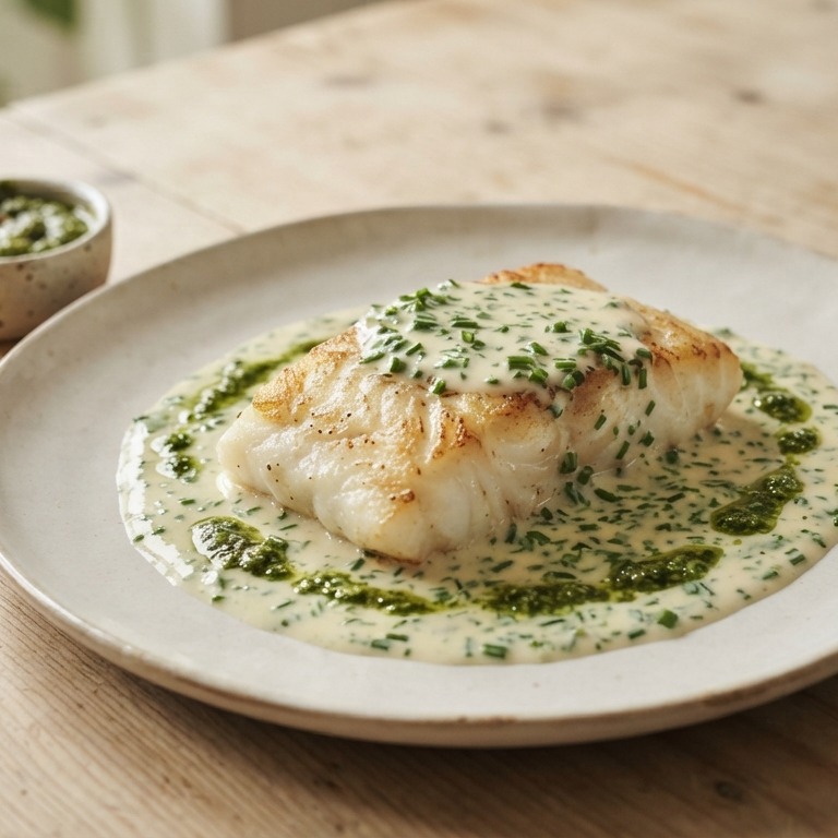 Kabeljauwfilet met bieslooksaus recept