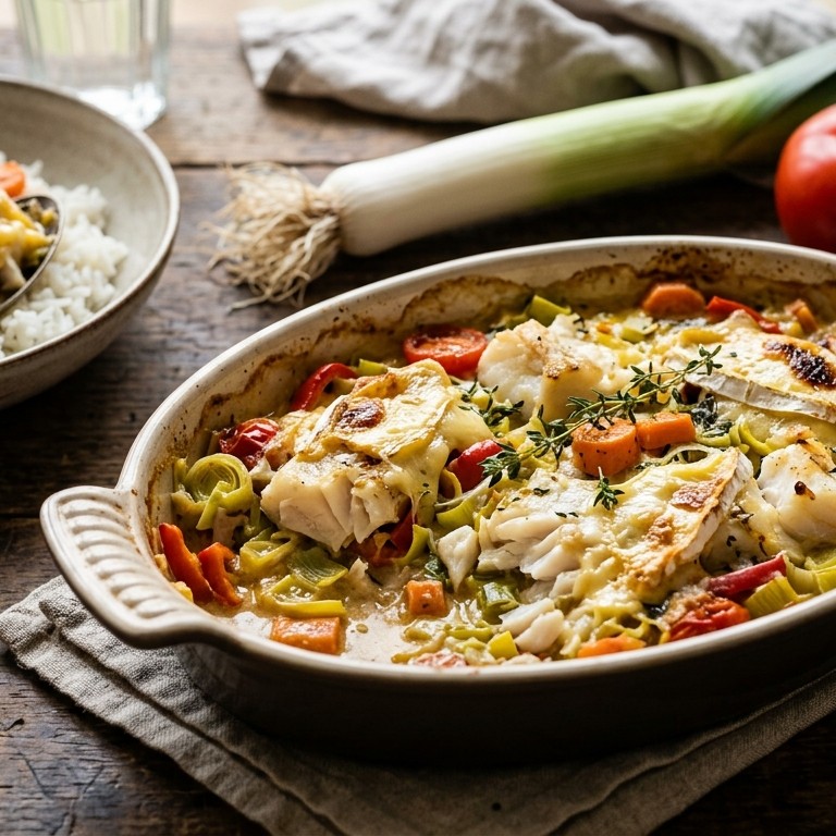 Kabeljauwschotel met camembert recept