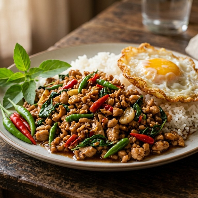 Kai phad Kaphrao recept