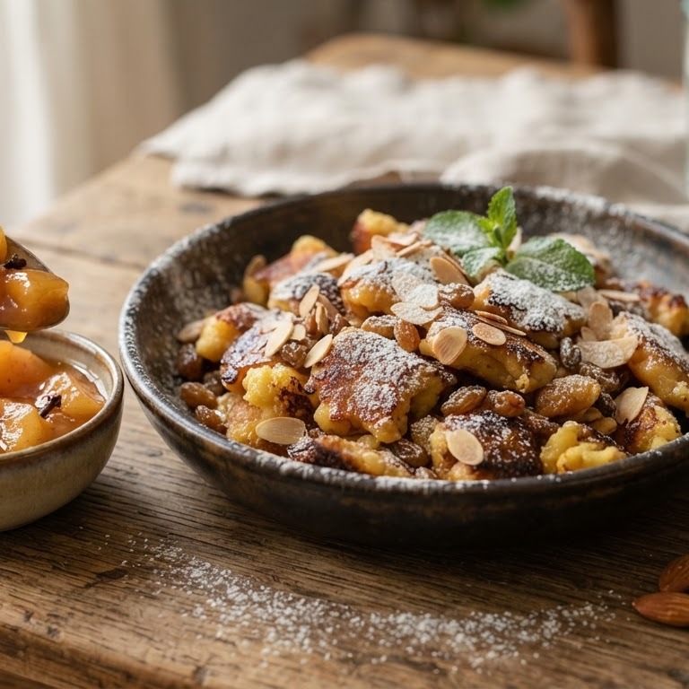 Kaiserschmarrn met appel-wijncompote recept