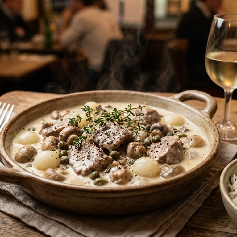 Kalfs blanquette à Lyonaise recept
