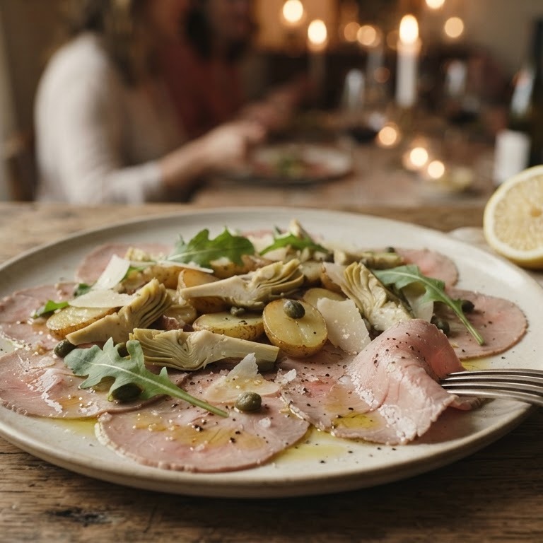 Kalfscarpaccio met artisjokken recept