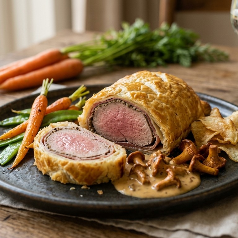 Kalfshaas verpakt in deeglaagje met mosterdsaus recept